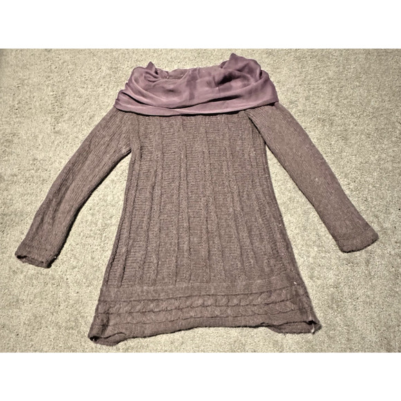Soft Surroundings Women Small Tamara Tunic Top Knit Long Sleeve Purple - Picture 2 of 9